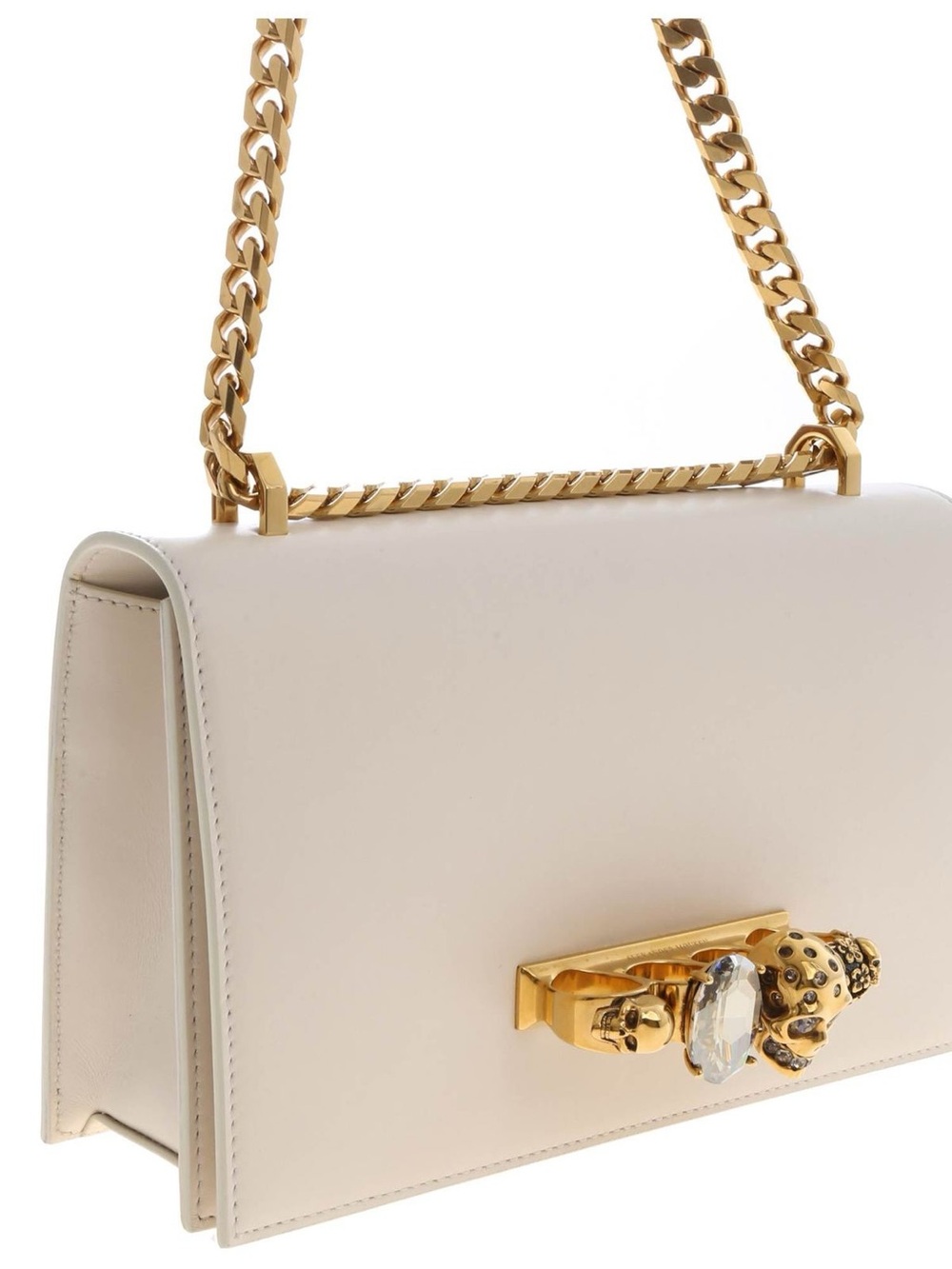 Alexander McQueen Knuckle Jeweled Satchel Shoulder Bag Swarovski Crystal Skull